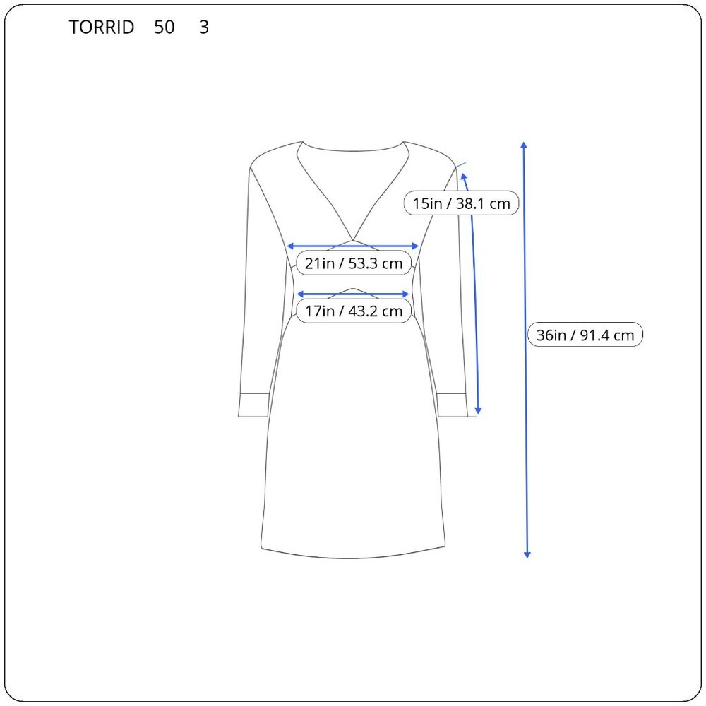 Torrid Dress 3X Plus Size Blue V-Neck 3/4 Sleeve High-Low Lined Stretch SWE169E - Picture 2 of 12